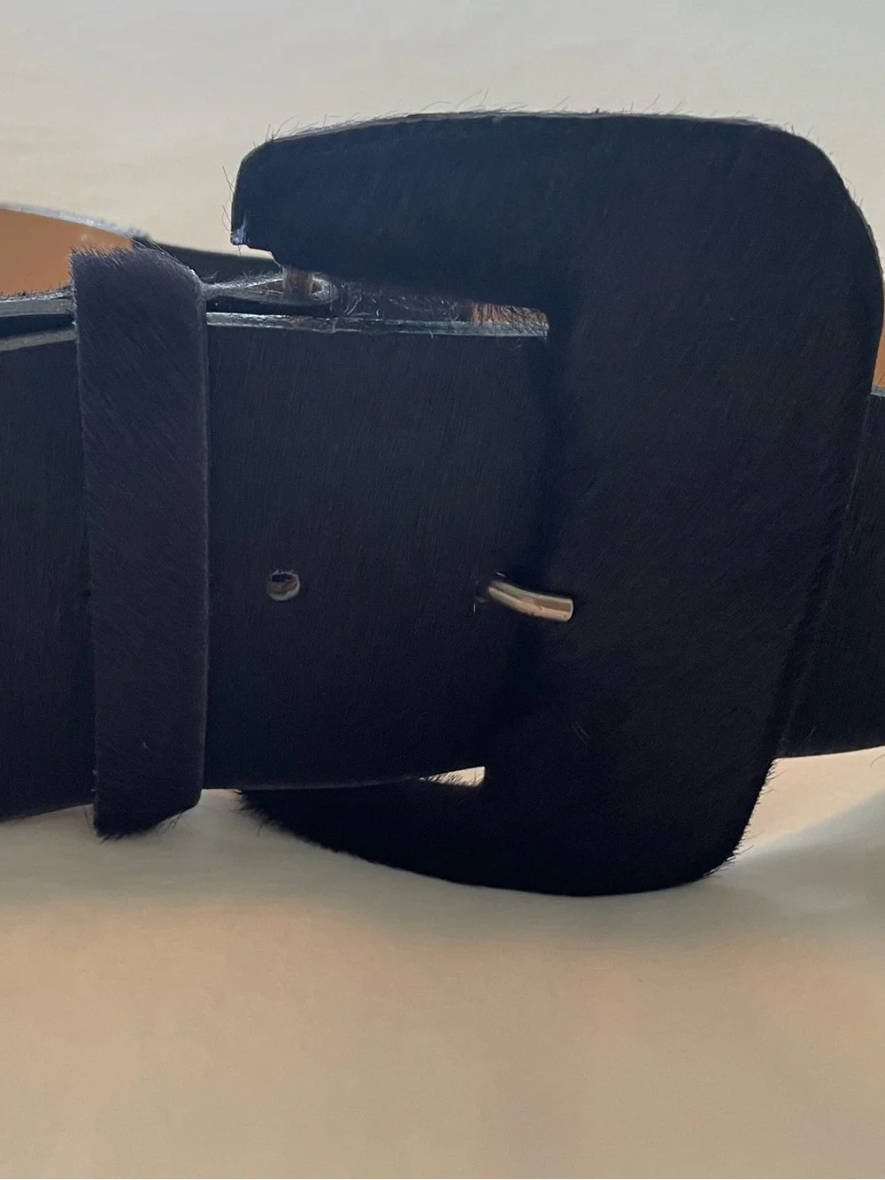 Streets Ahead Calf Hair Navy Statement Belt Size S Made USA